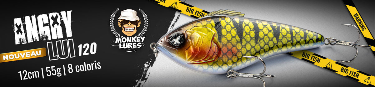 Monkey Lures présente son premier jerkbait, l'Angry Lui 120. Disponible dès maintenant dans notre boutique.