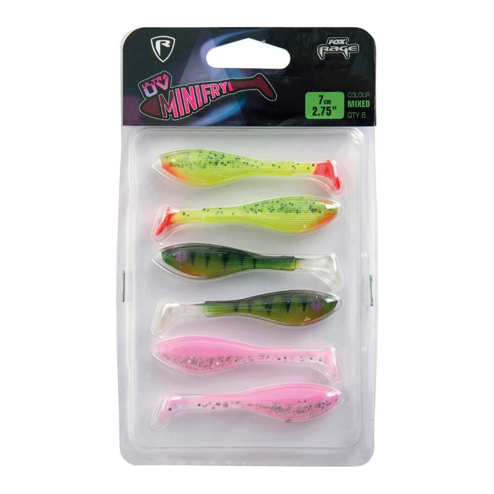 Fox Rage Mini Fry UV Mixed Colour Pack / 7 cm sur brochetperche.fr