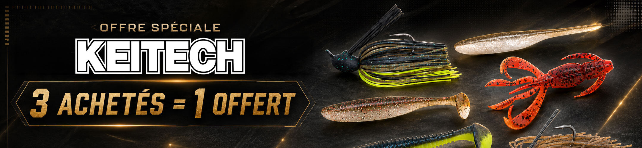 Promotion sur les leurres keitech. De quoi pêcher avec keitech pour pas cher ! que ce soit l'easy shinner, shad impact ou autre achetez en 3 et recevez en 4