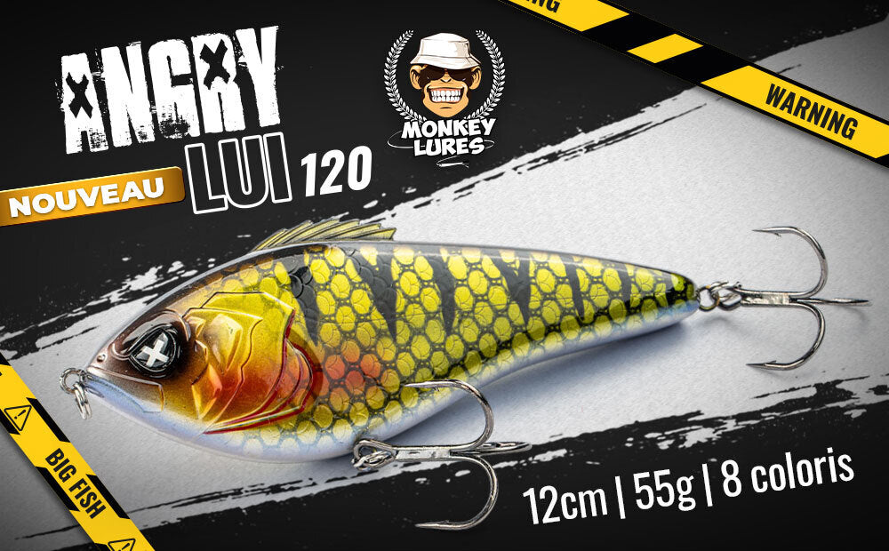 Monkey Lures présente son premier jerkbait, l'Angry Lui 120. Disponible dès maintenant dans notre boutique.