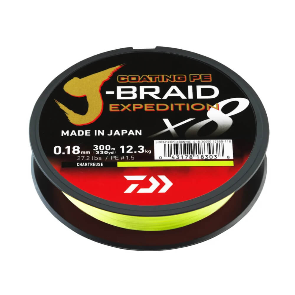 Daiwa J-Braid Expedition X8 / 150 m sur brochetperche.fr