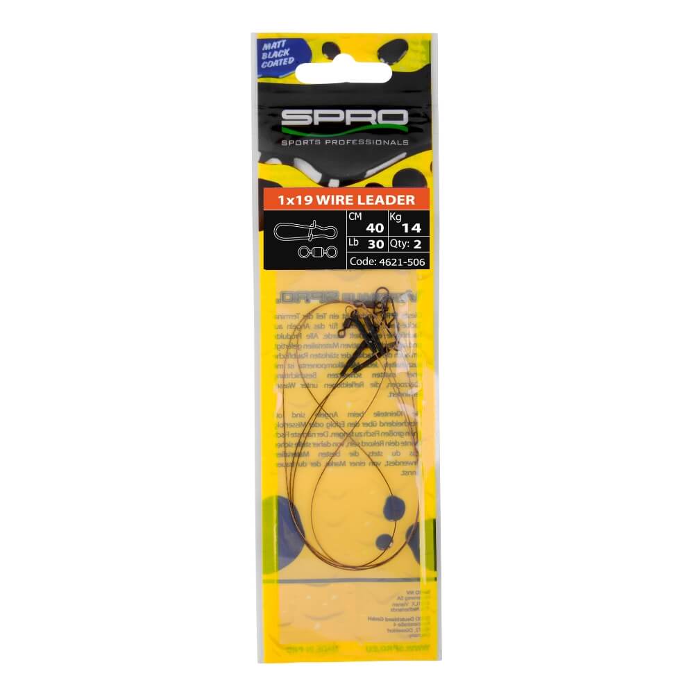SPRO Matte Black Leader 1x19 Wire 14,0 kg 40 cm Pack